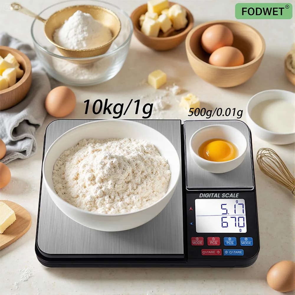 High Accuracy Digital Double Plate Kitchen Scale, Food Balance, Suitable for losing weight and cooking, requires 3 AAA batteries (not included)