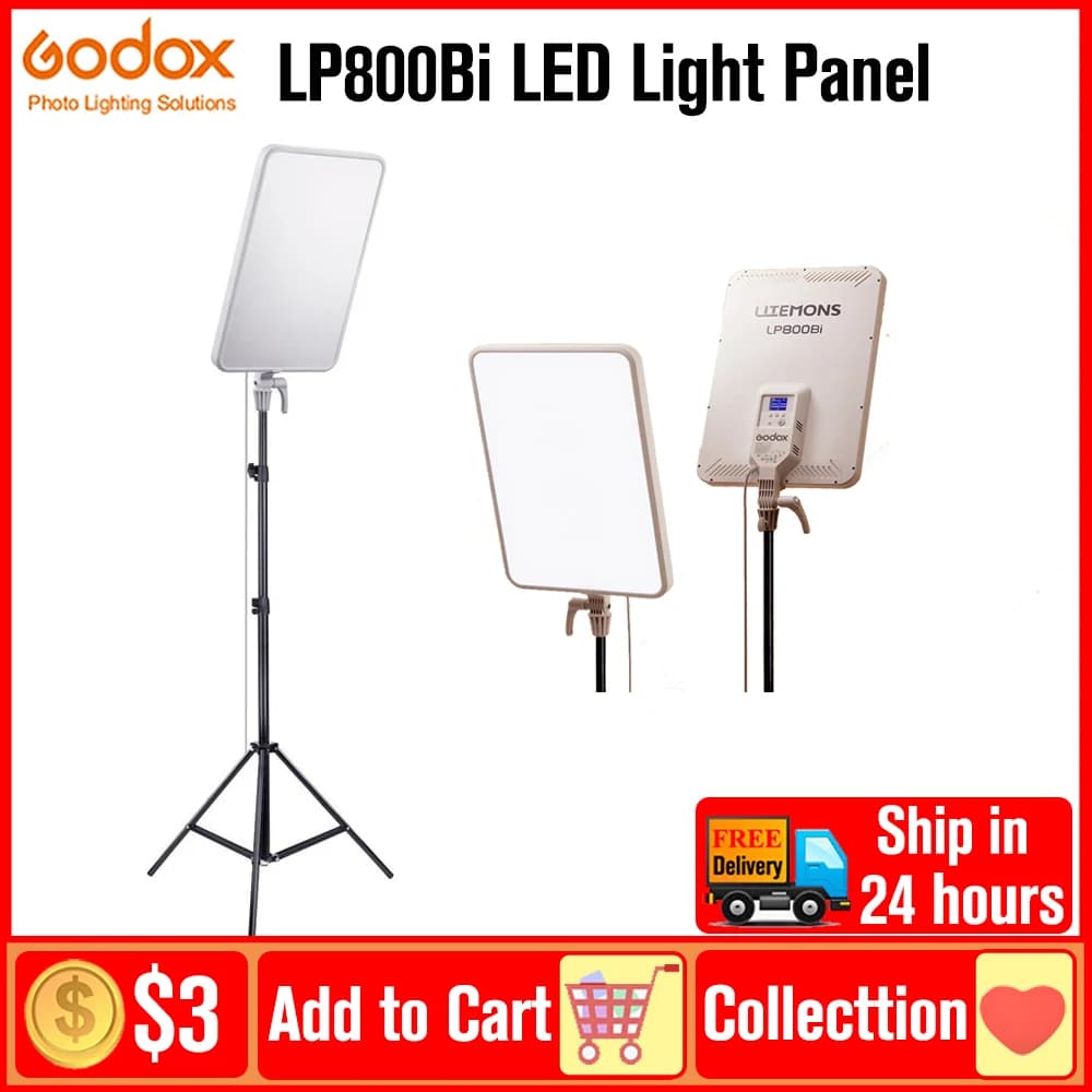 Godox LP800Bi LITEMONS Pannello LED Bicolore 2800-6500K Dimmerabile, Luce di Riempimento per Fotografia, TikTok, Live Streaming, Trucco e Vlog