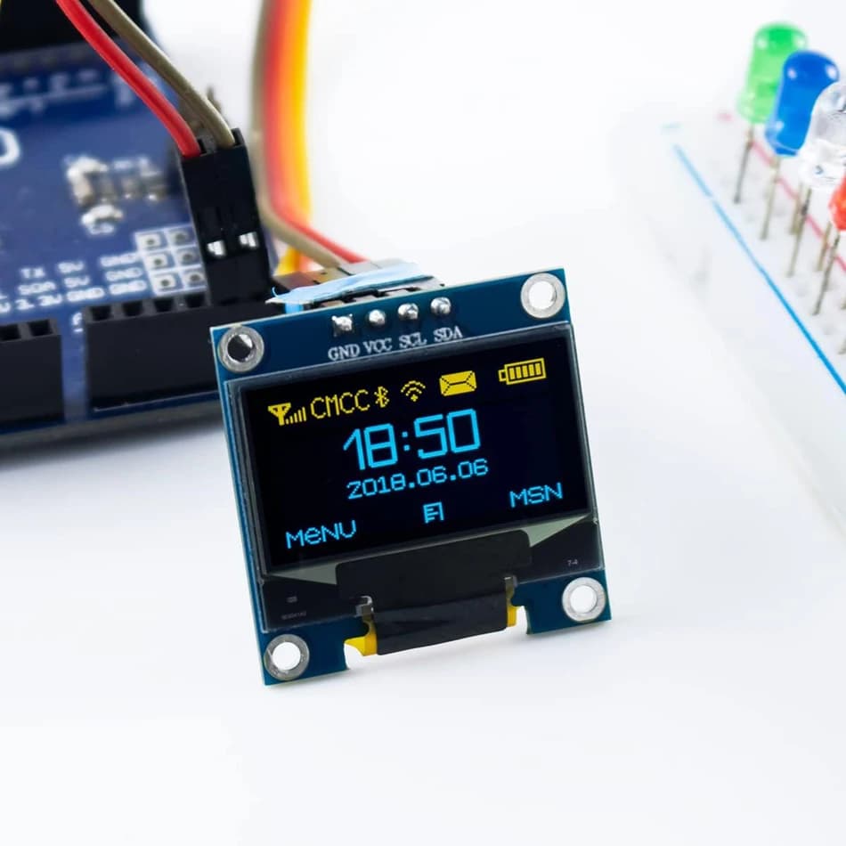 0,96 inch OLED display module SSD1306 I2C IIC SPI serial 128X64 LCD 4 pin YellowBlue WhiteBlue for Arduino (pin welded headers)
