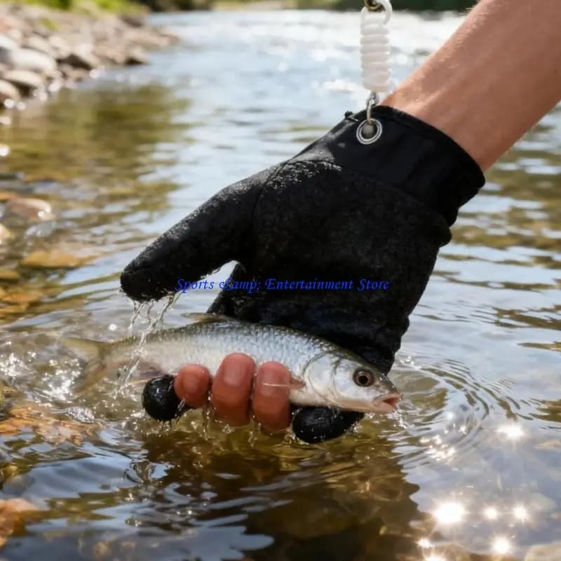 G7NF Durability Latex Fishing Gloves With Clip For Secure Grip In Saltwater And Freshwaters Angling