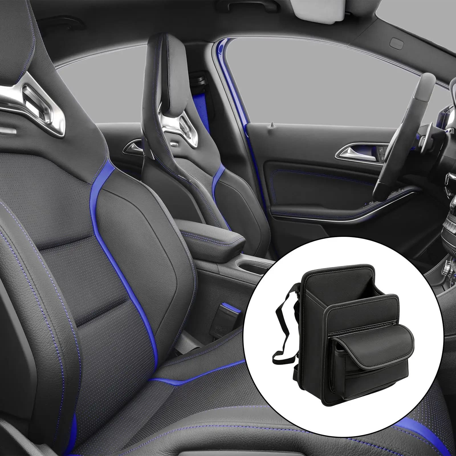 Organizer Multifunzionale per Auto in Pelle PU, Organizzatore per Console e Sedile Anteriore