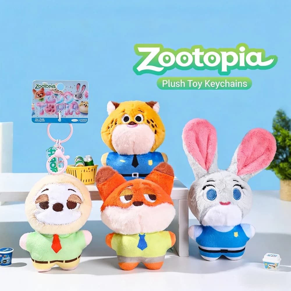 Genuine Disney Zootopia Plush Figure Keychain Judy Hopps Nick Wilde Bag Hanging Handbag Display Cute Collector Gift Decoratio