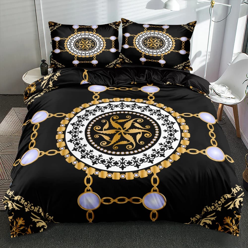 3D Luxury Cicle Barocco Euro Biancheria da letto Moda Piumino/Fodera trapunta Set Twin Full Queen King Size 203x230cm Set biancheria da letto Camere da letto