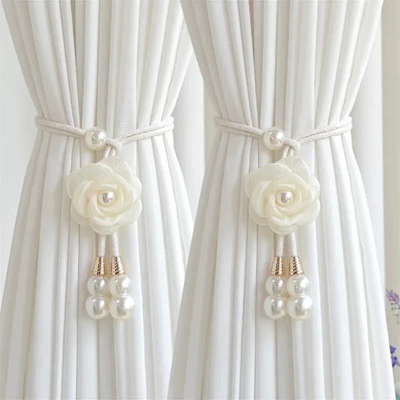 Fermacurtain Creativi a Forma di Camelia, Ispirati al Lusso, Regolabili, Decorativi, Accessori per Tende
