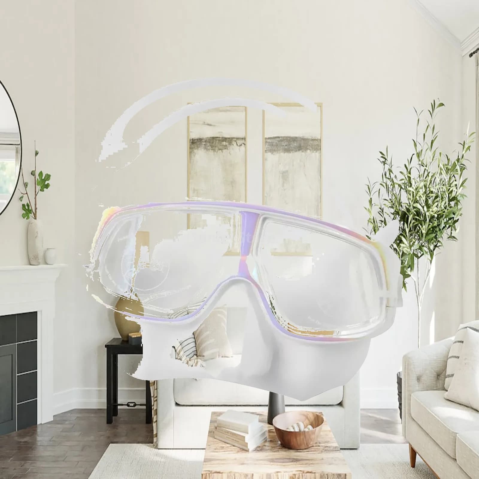 Diving Mask with Nose Cover Anti Fog Tempered Lens Swim Goggles Dive Accessories for Pool and Sea Snorkeling