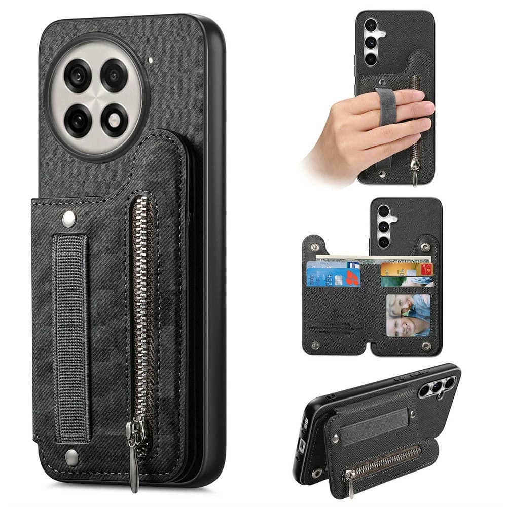 Custodia di Lusso per Oneplus13 13R 15 5G con Protezione RFID, Portafoglio in Pelle con Cinturino Elastico, Cover per OnePlus 15, One Plus 13 15R Ace 5 6 6T