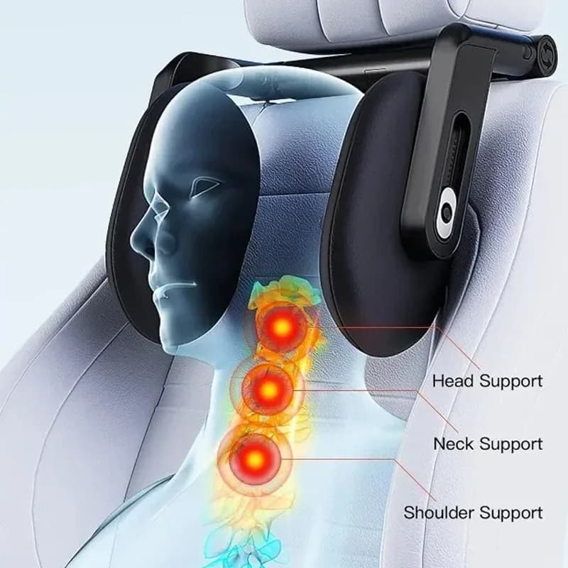 Adjustable Support Cushion 3D Memory Foam Neck Pillow Ergonomic Soft Car Headrest for Driving Road Trip and Daily Outdoor Travel