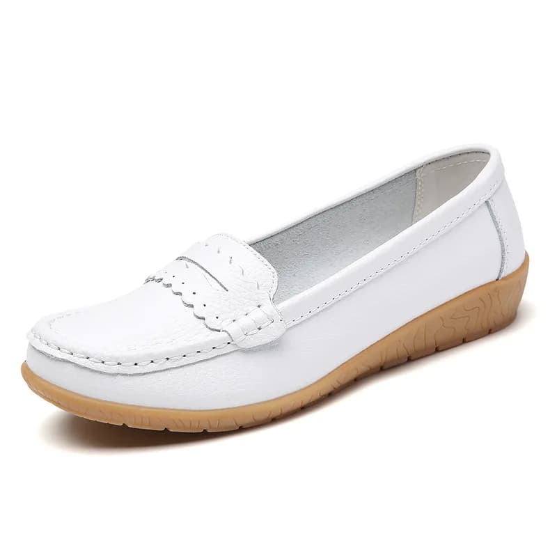 Nuovi Mocassini da Donna in Vera Pelle Primavera 2026, Suola Morbida, Slip-On, Scarpe Casual per Mamma e Uso Quotidiano