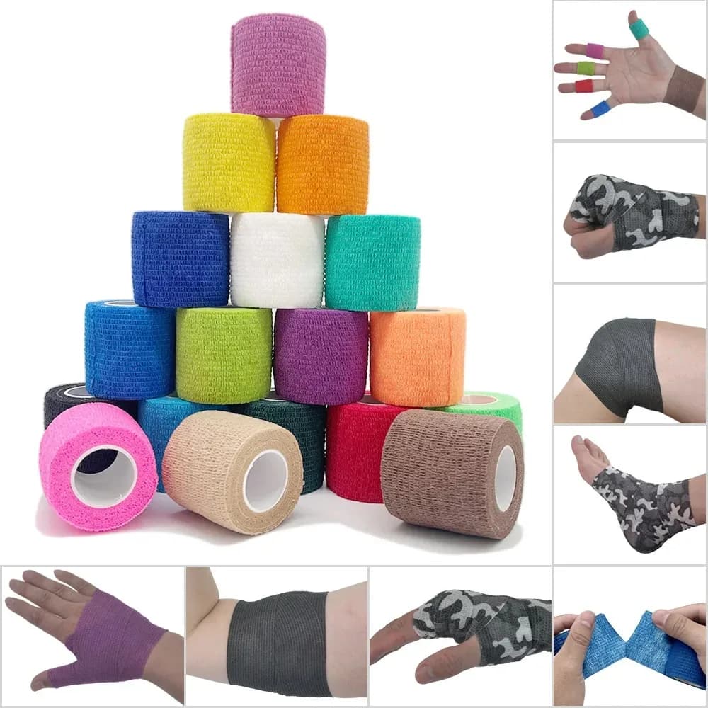 Nastro avvolgente per benda elastica autoadesiva sportiva colorata 4.8m Elastoplast per cuscinetti di supporto per ginocchio Dito Caviglia Palmo Spalla