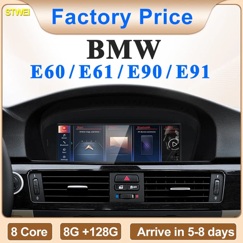 STWEI Nuovo ID6 ID7 ID8 Android Auto CarPlay Per BMW Serie 3/5 E60 E61 E90 E91 CCC CIC Lettori Video per Auto Schermo Multimediale GPS
