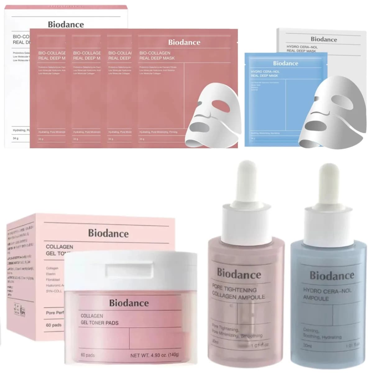 Maschera Viso al Bio-Collagene con Ampoule Riparatrice della Barriera Cutanea, Essenza Idratante all'Acido Ialuronico per la Cura della Pelle