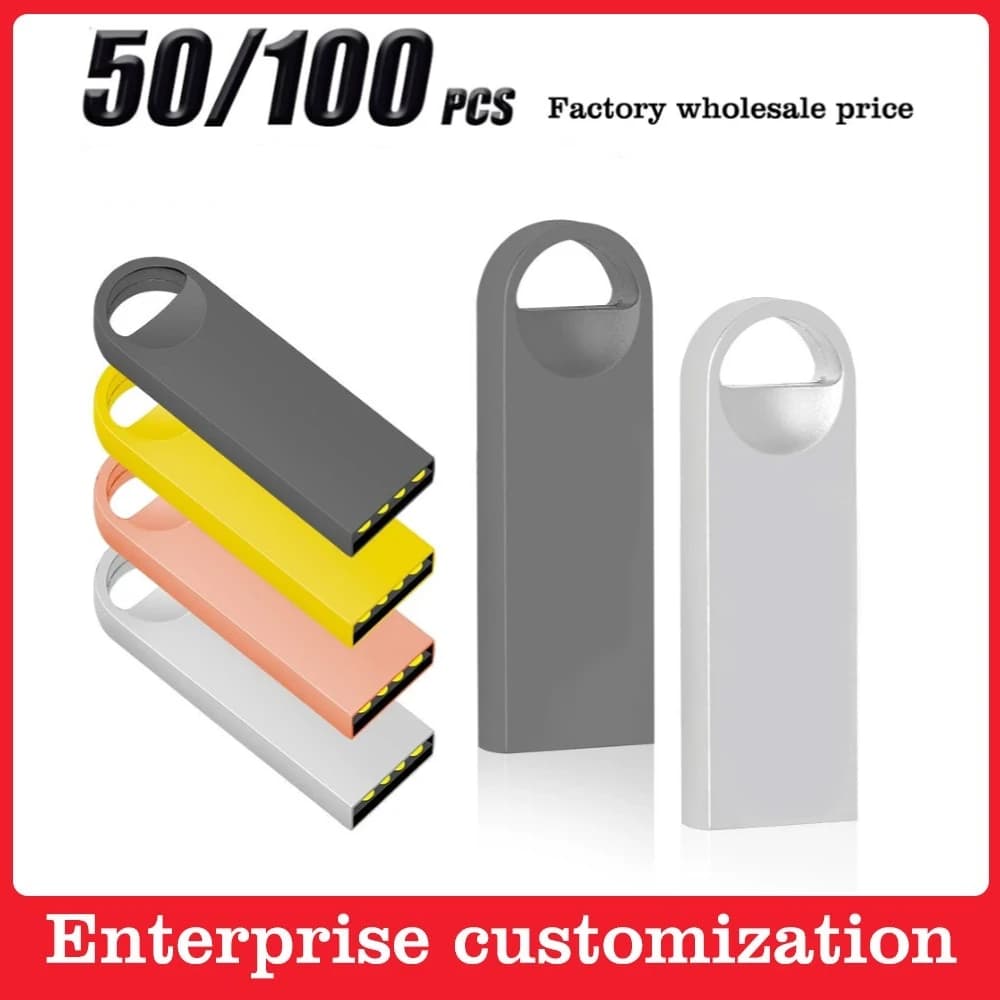 Chiavette USB da 50/100 pezzi, all'ingrosso, da 128GB, 64GB, 32GB, con logo personalizzato gratuito, pen drive da 16GB, regalo creativo, pendrive da 8GB, 4GB
