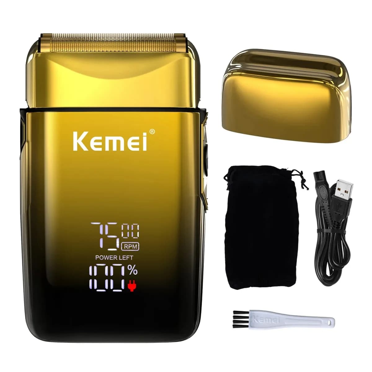Kemei TX10 Nuovo Lamina Elettrica Rasoio Display A LED Schermo Ricaricabile Capelli Barba Rasoio Uomini Testa Calva Macchina Da Barba Alternativa