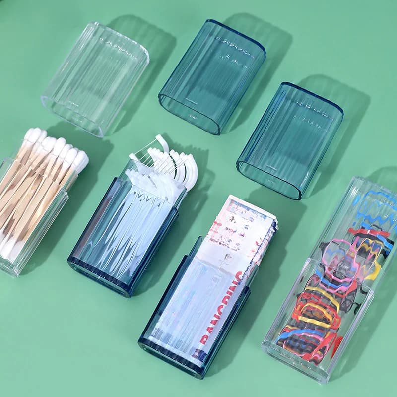 Household Storage Supplies Cotton Swab Storage Box Portable Travel Toothpick Band-aid Box Small Object Transparent Storage Box