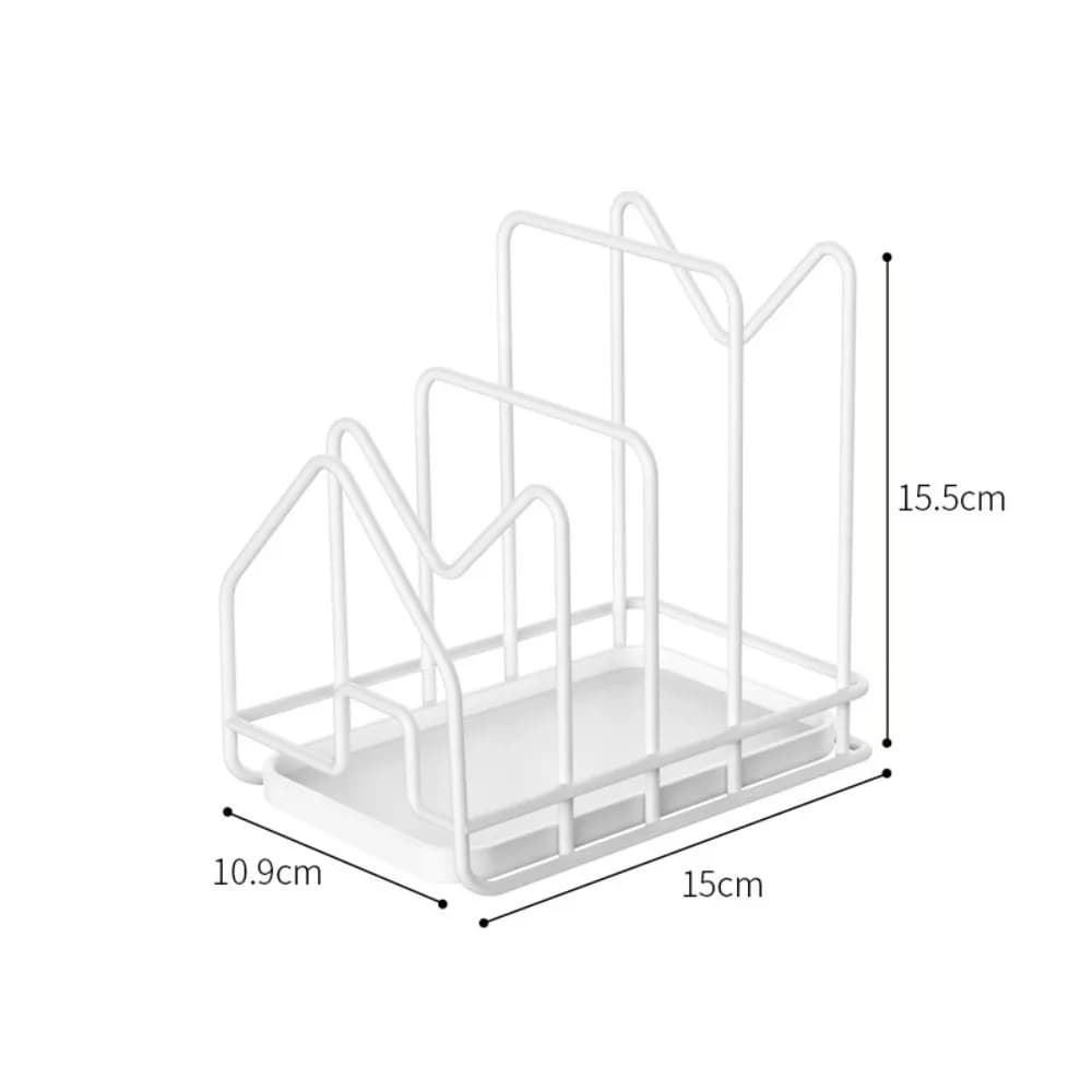 Multi Layer Pan Lid Organizer Hollow Design Quick Dry Kitchen Storage Rack Space Saving Multifunctional Cutting Board Holder