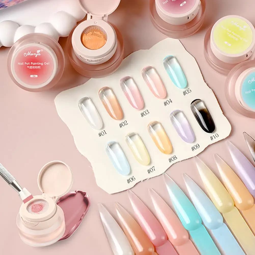 Gel per Unghie Nero Sfumato 5ml, Gel Ombre Nero per Pittura a Cuscinetto, Smalto Gel UV/LED per Manicure Effetto Blush e Aura