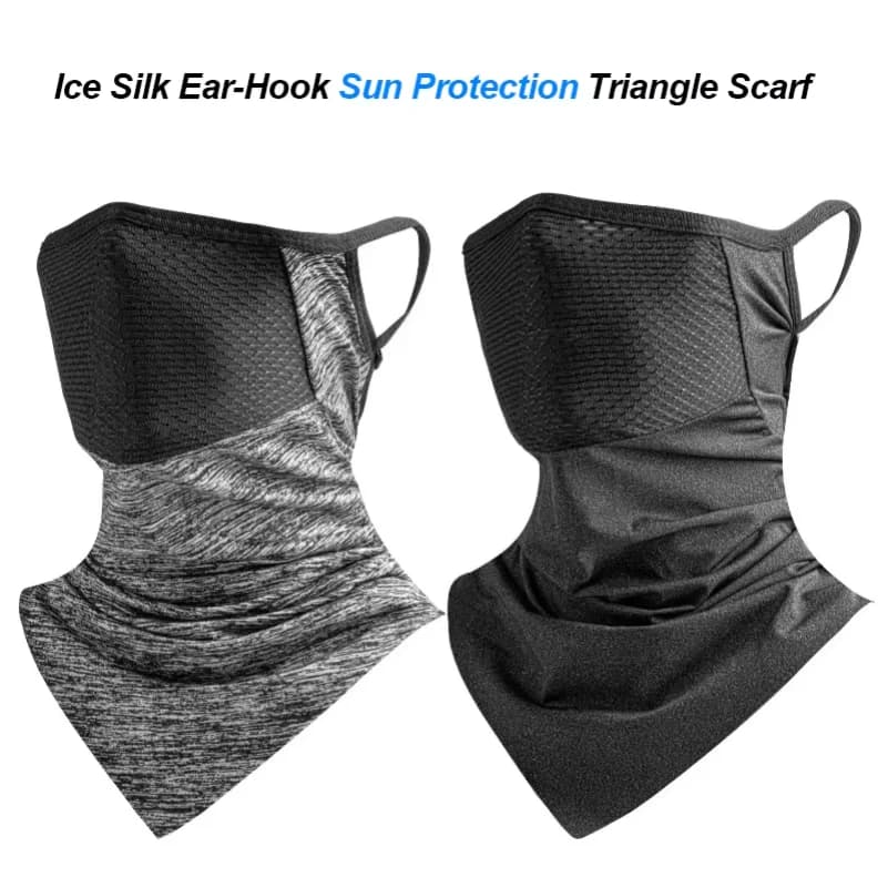 Maschera Protettiva Solare da Pesca Traspirante Estiva Rinfrescante Unisex, Scaldacollo, Sciarpa Triangolare con Ganci per le Orecchie, Copriviso da Ciclismo