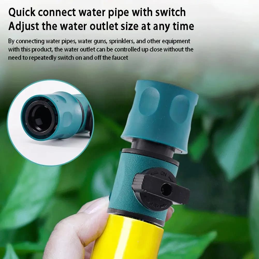 Tubo da giardino Tubo in linea Rubinetto Rubinetto Valvola di intercettazione Raccordo Irrigazione Agricoltura Irrigazione Connettore rapido con valvola 1Pc