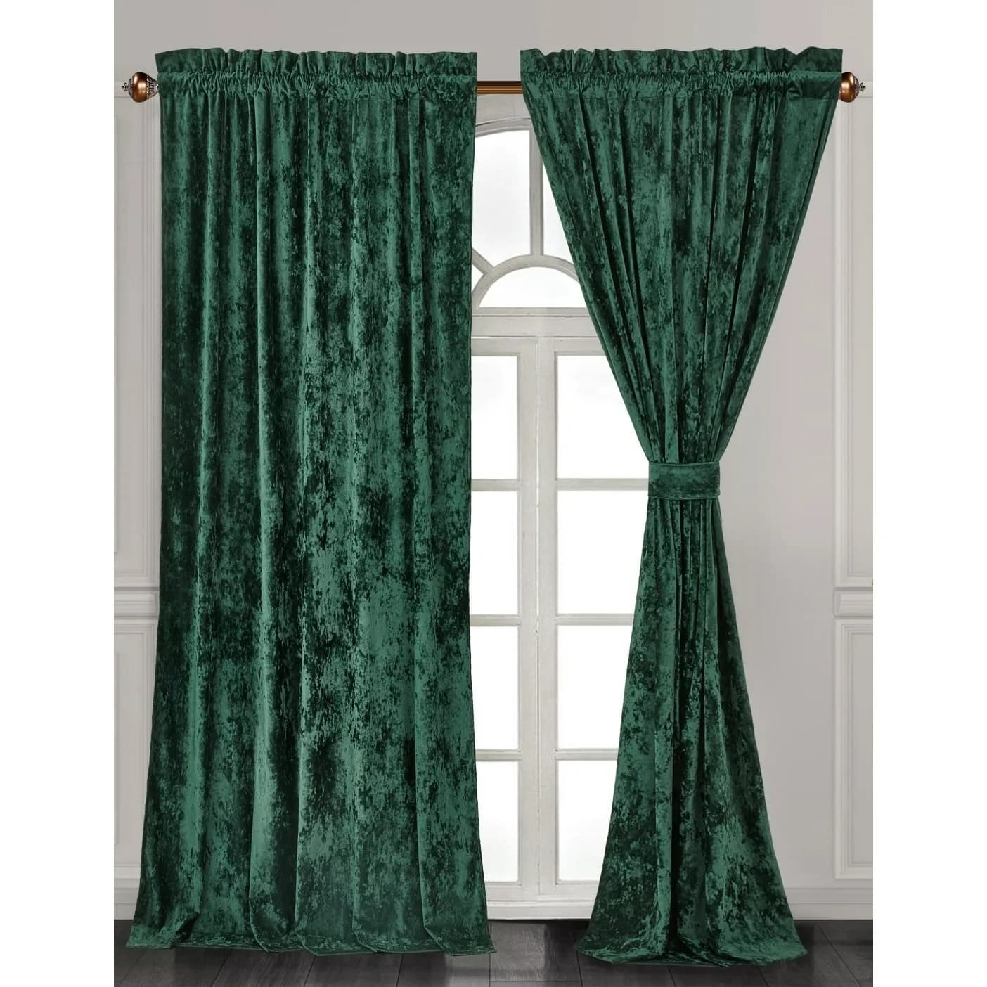 Set di Tende in Velluto di Lusso Effetto Invecchiato, Oscuranti con Tasca per Asta, Set di 2 Pannelli per Finestre