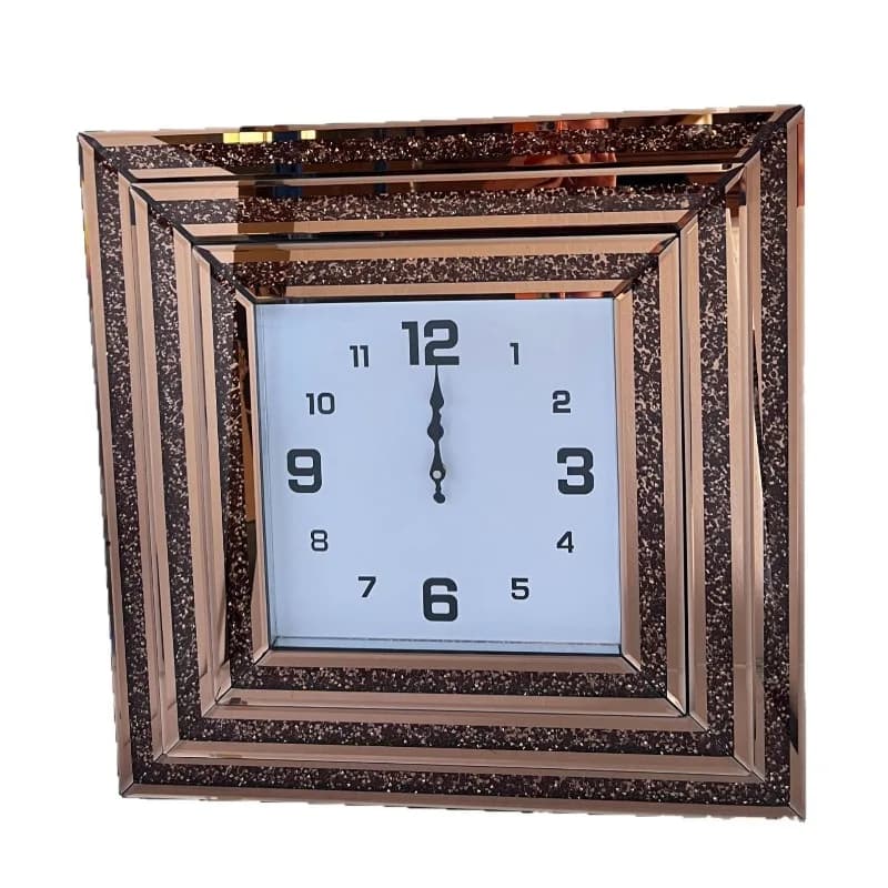 Orologio da parete soggiorno fabbrica di vetro vendite dirette specchio luce decorazione di lusso diamante