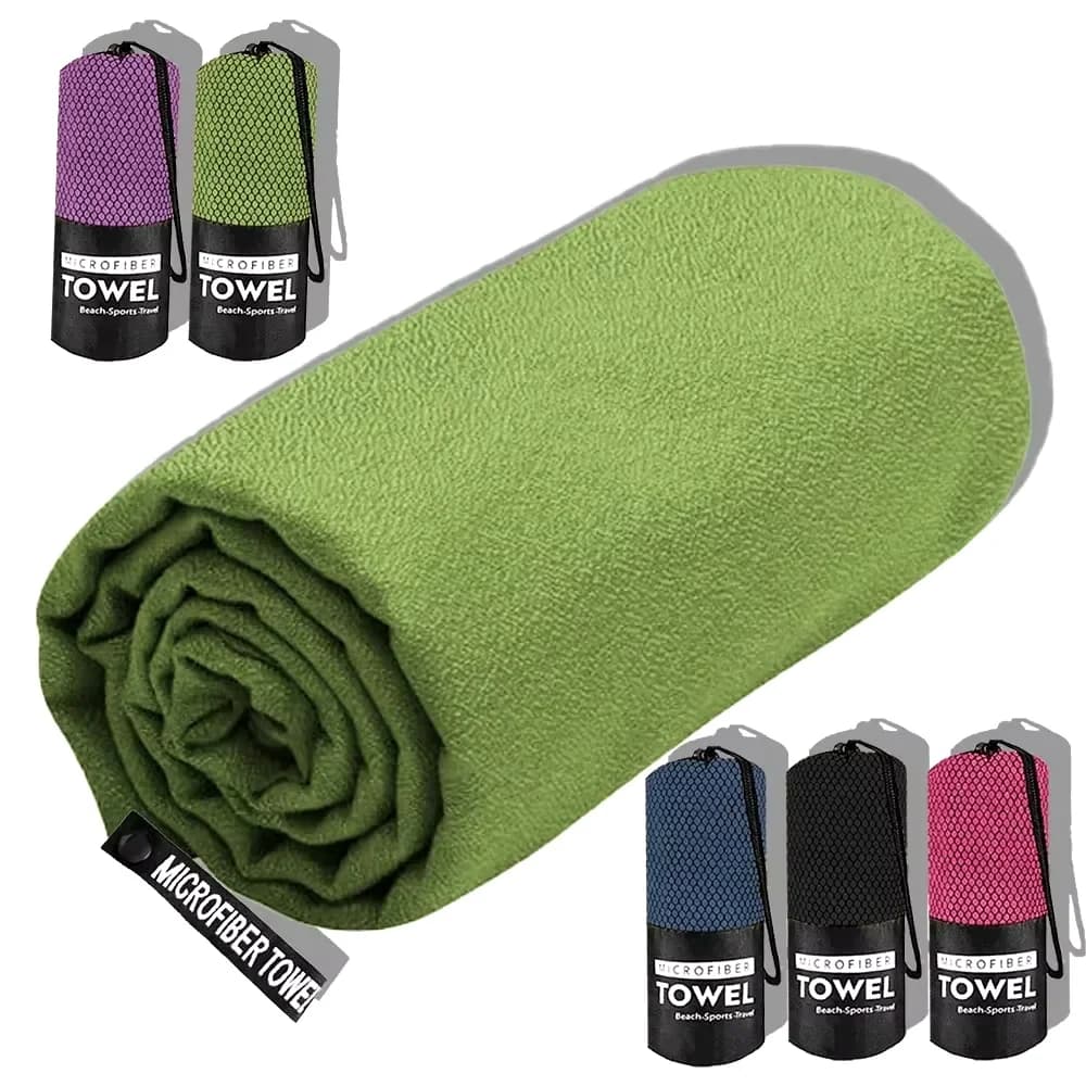 Soft Solid Color Microfiber Towels Quick-Drying Fitness Swimming Pool Lightweight Travel Outdoor Sports Towel Sets