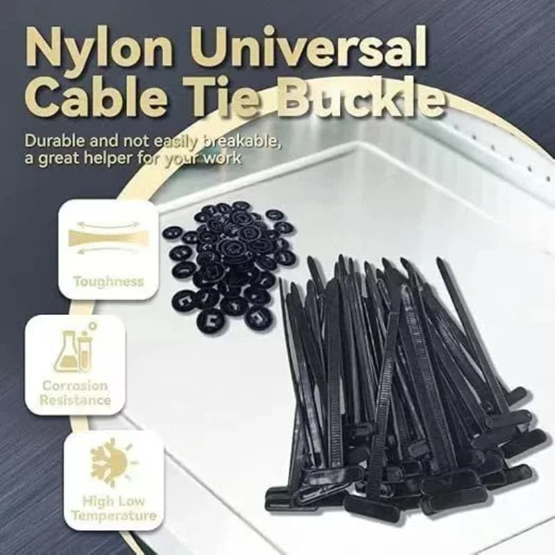 Fascette stringicavo universali autobloccanti in nylon per impieghi gravosi con perno e bottone, cinghia di fissaggio per riparazioni auto quotidiane