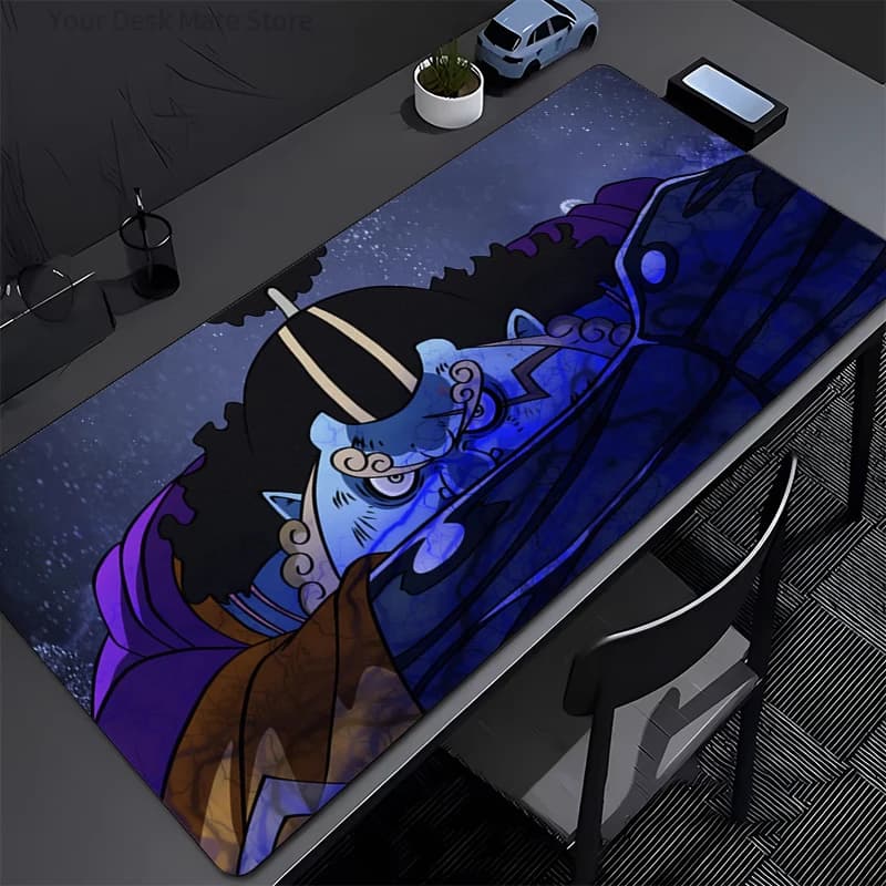 Tappetino per mouse da gioco ONE PIECE Jinbe, accessori per ufficio, tappetino per tastiera da gamer, tappetino antiscivolo per laptop, tappetino grande per PC, mousepad.