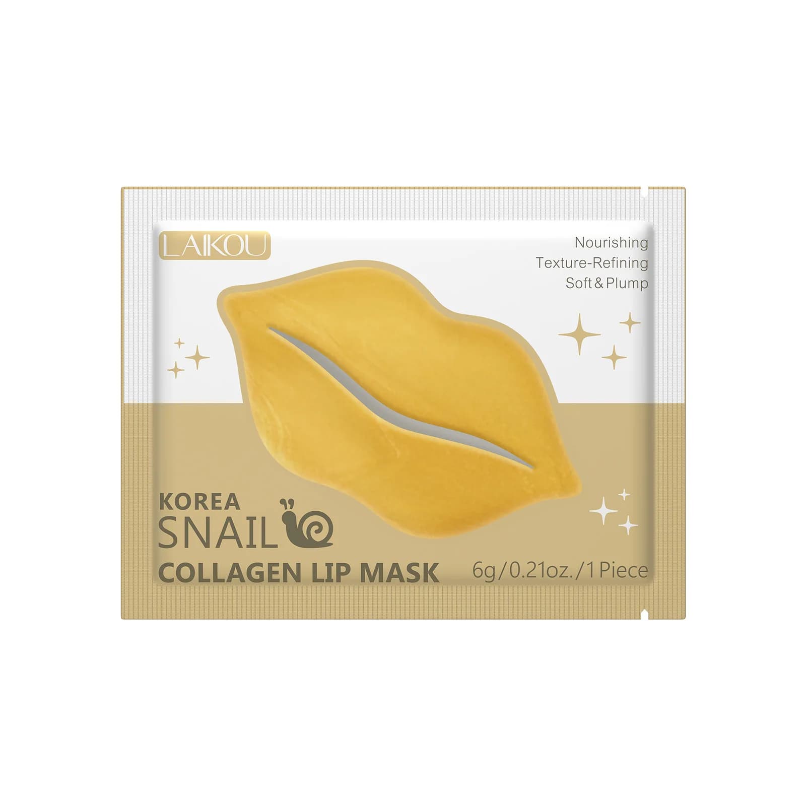 LAIKOU Maschera Labbra al Collagene e Bava di Lumaca, Patch Labbra Coreano per Linee Sottili e Secchezza, Cura Labbra Rimpolpante e Rassodante 10 Pezzi 6g Maschera Notturna
