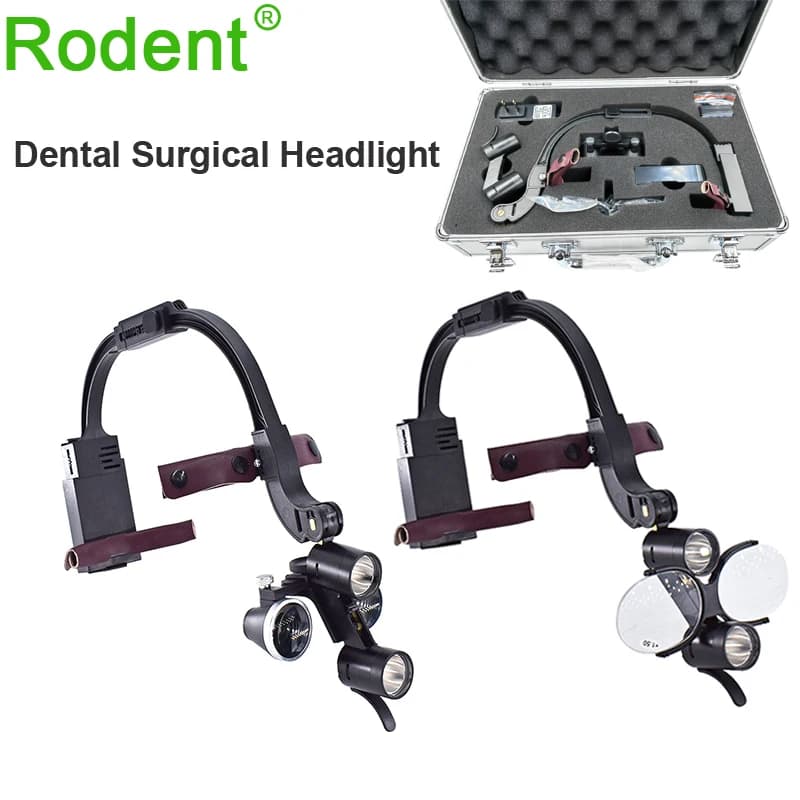 2.5X and 3.5X Dental LED Front Lamp Dentist Surgical Headlight Magnifying Binocular Eyelets with 2 Batteries