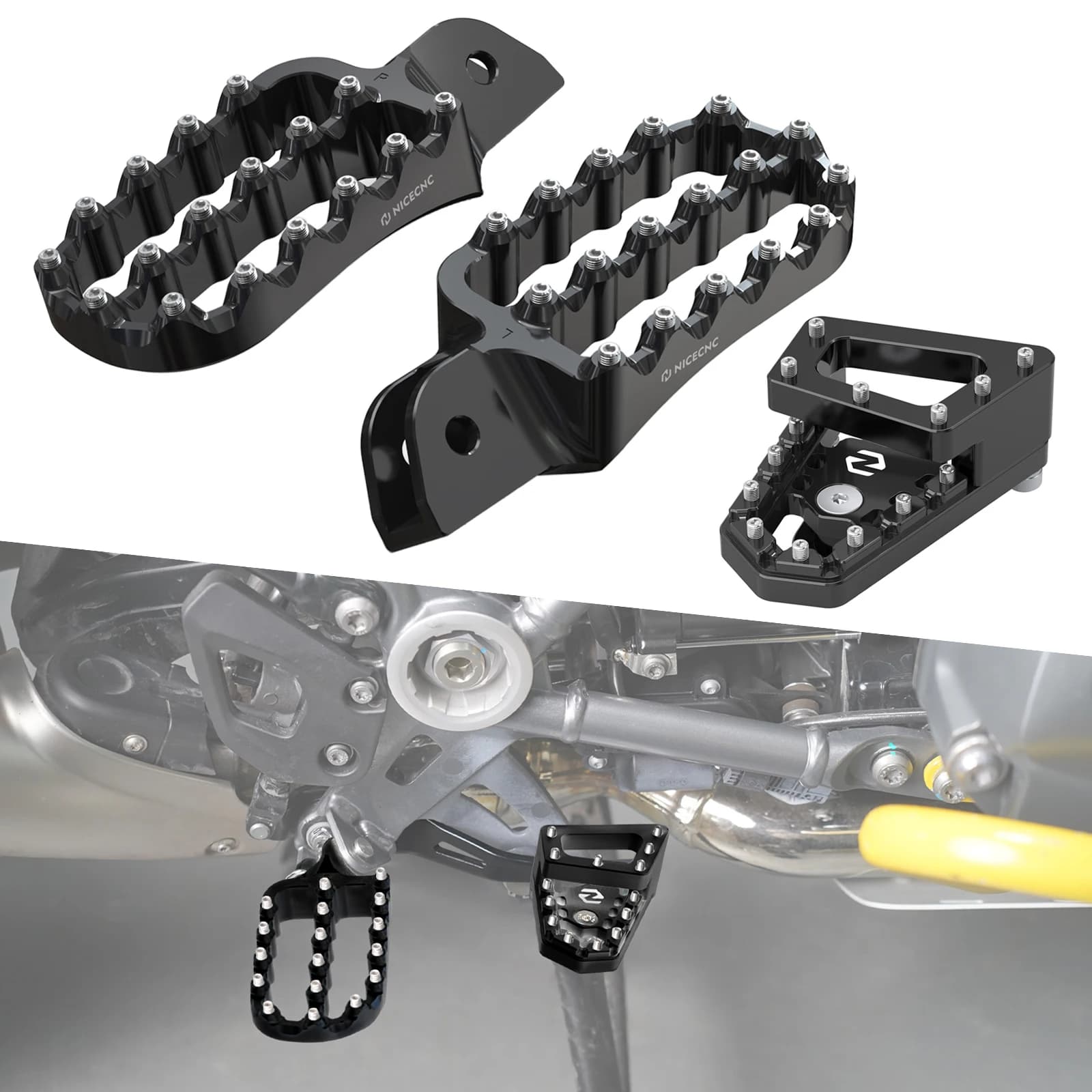 Pedane Grandi/Estensori Pedale Freno per BMW R1200GS/ADV 13-18, R1250GS/Adventure 19-24, R1250GS 2019-2023