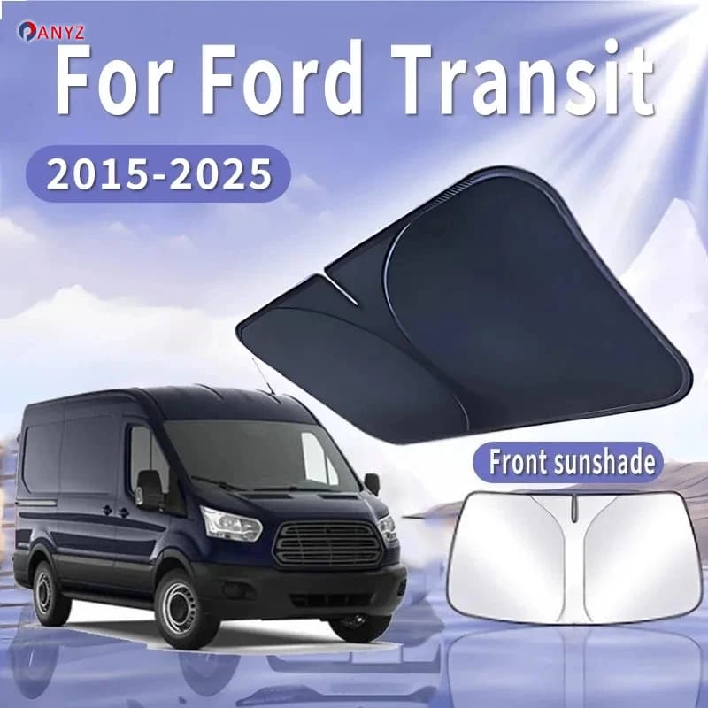 Foldable Car Sun Visor For Ford Transit 2015~2025 2020 Front Windshield Sunshade Heat Insulation Summer Cooling Auto Accessories