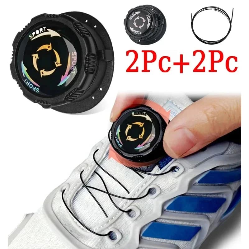 1 paio di filo metallico girevole con fibbia automatica corda sneaker lacci per bambini/adulti senza cravatta lacci per scarpe chiusura rapida scarpe da ginnastica