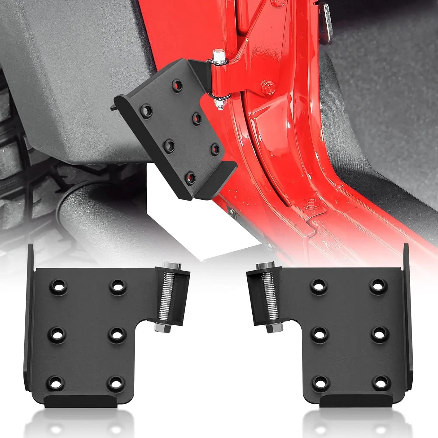 Pedane Poggiapiedi per Jeep Wrangler JK JL Gladiator JT 2007-2026, Pedali Neri per Cerniere Porta, Confezione da 2