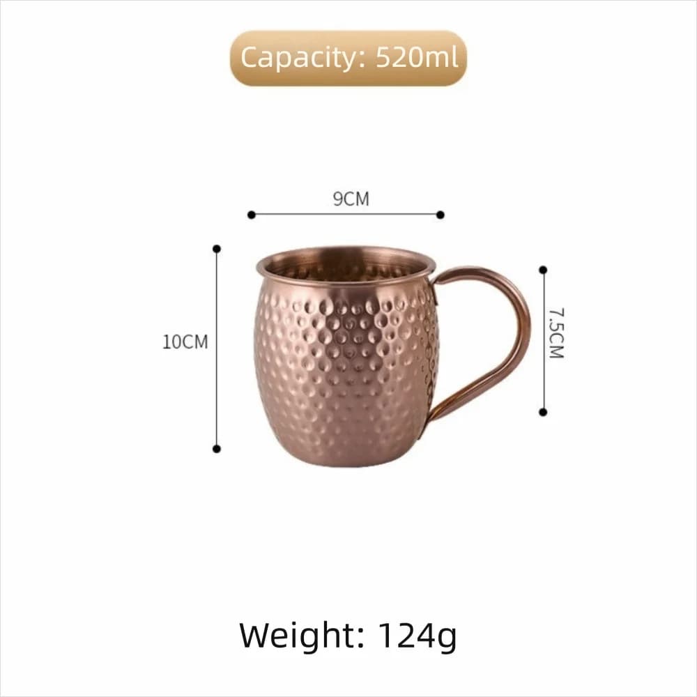 Creative 520ml Moscow Mule Mug Rust-proof Stainless Steel Beer Mug Easy To Clean Large Capacity Cold Drink Cup Coffee Cup