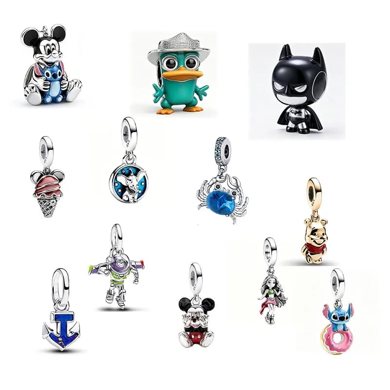 2026New Disney Stitch Charm Beads Fit Original Snake Silver Bracelet Necklace Beads For Diy Jewelry Women Gift