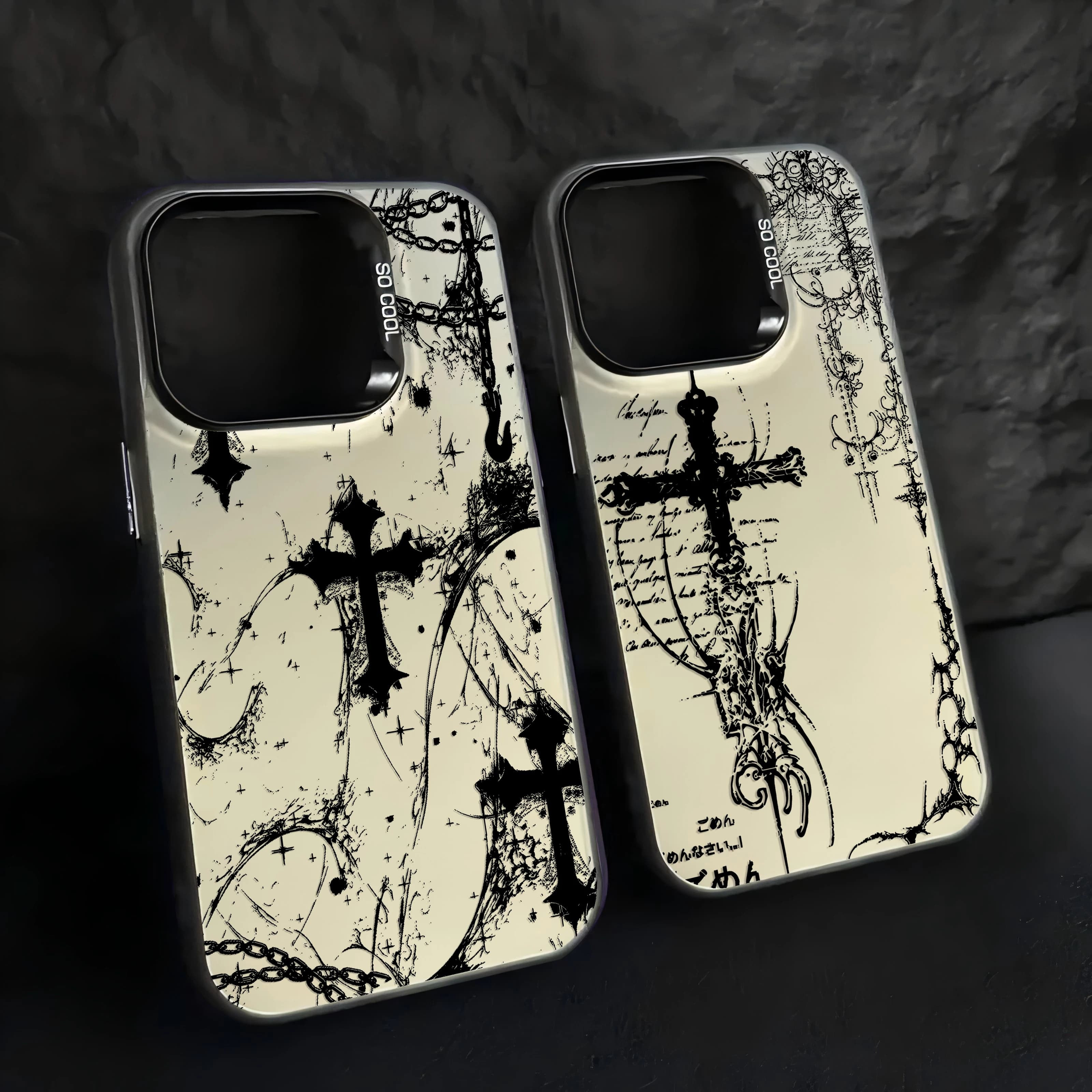 Cool dark gothic cross mark Phone Case for Xiaomi Redmi Note 7 8 9 9S 10 11 12 13 14 Pro Plus 4G 5G Anti Fall Matte Back Cover
