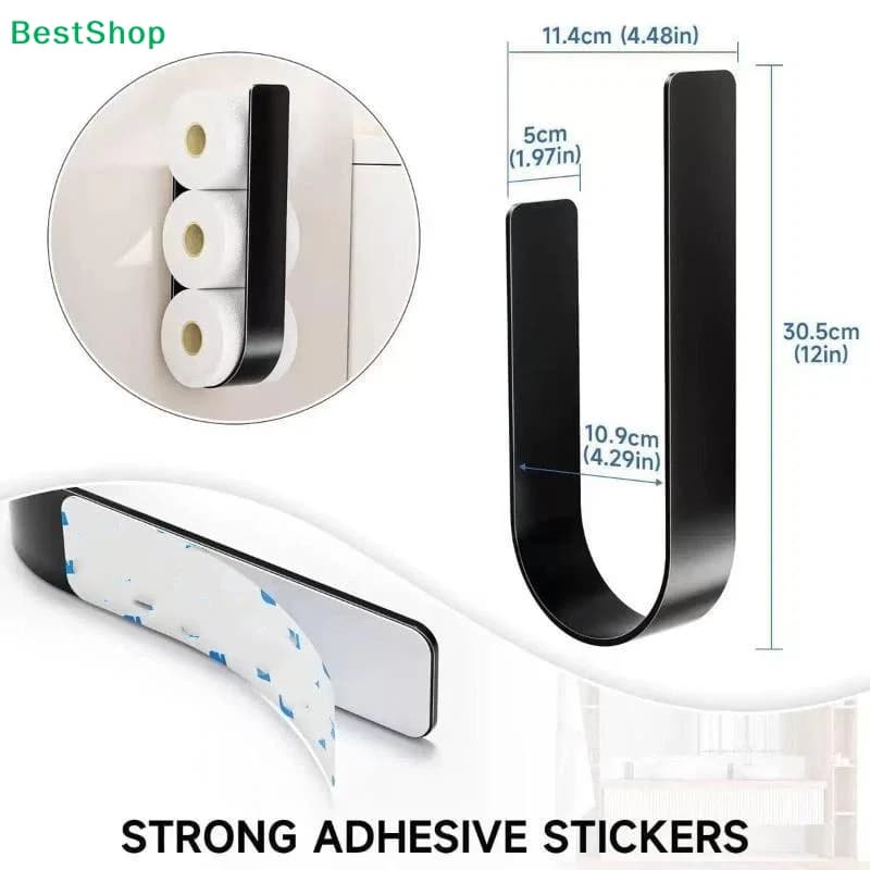 ♬Hanging Toilet Paper Holder Metal Storage Bathroom Paper Holders Suitable 3 Rolls Tissue Rack Space Saving Kitchen U Shaped