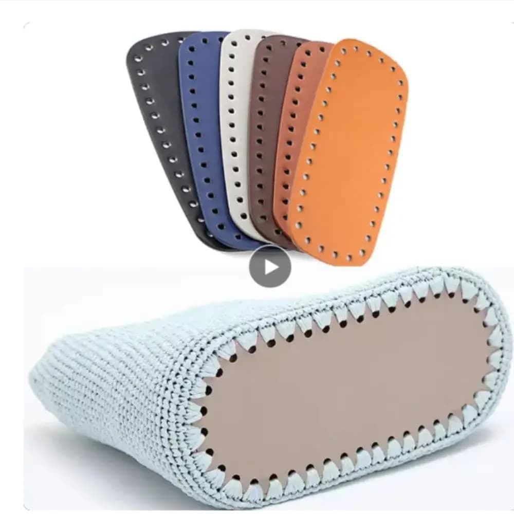 Fondo per Borsa in Pelle PU Portatile con Fori, Base Ovale per Borse Lavorate a Maglia, Accessori per Realizzazione Borse e Borsette Fatte a Mano