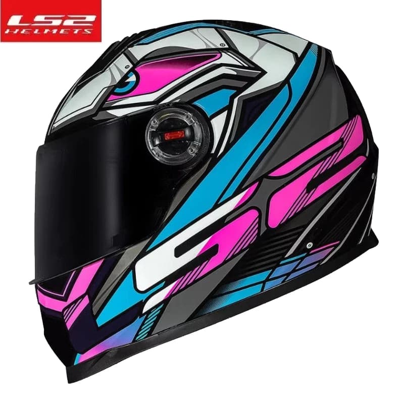 Casco moto originale LS2 FF358 Full Face Doppia lente Off Raod Casco da corsa Uomo Donna Certificazione DOT Cascos Para Moto