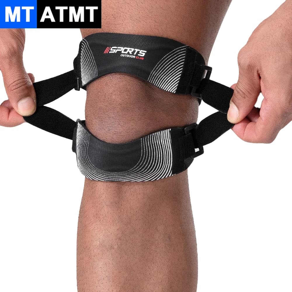 1 Pezzo Ginocchiera Premium per Alleviare il Dolore - Supporto Regolabile per Rotula con Doppie Barre in Silicone e Cuscinetti in Gel - Uomo Donna, Sport