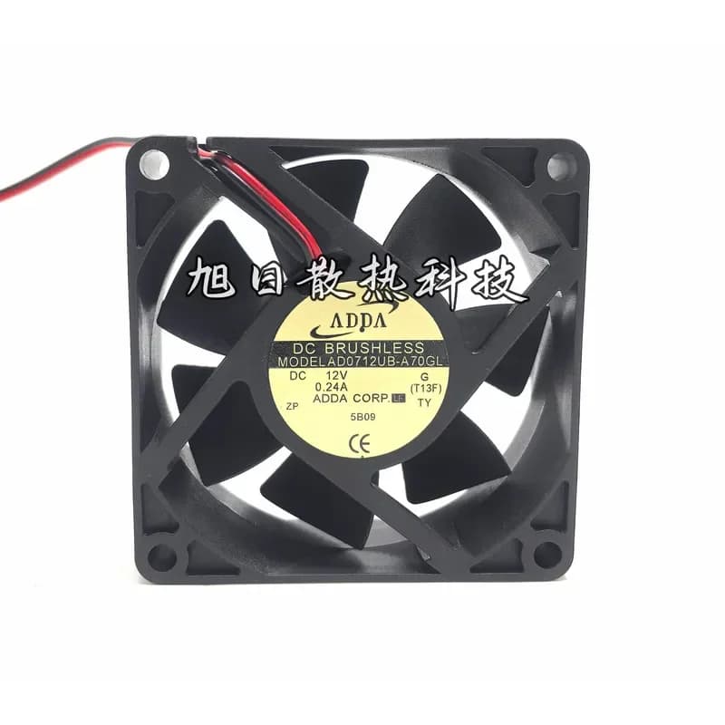 for ADDA AD0712UB-A70GL 12V 0.24A 7cm 7025 2 Wire Cooling Fan New Original