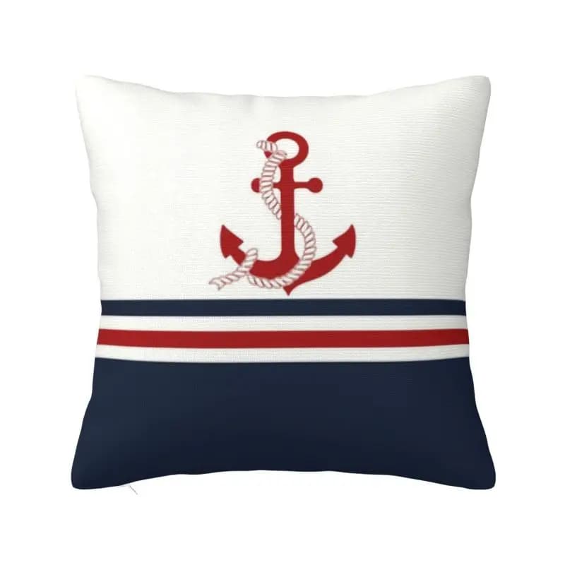 Fodera per cuscino per barca con ancoraggio nautico a strisce blu navy di lusso per divano Federa per cuscino in poliestere Decorazioni per la casa