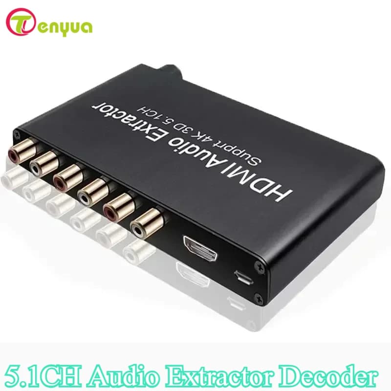 4K 3D 5.1 Channels 5.1CH Audio Extractor Converter RCA HD audio AC3/DTS for PS4 Xbox DVD Laptop PC for TV monitor