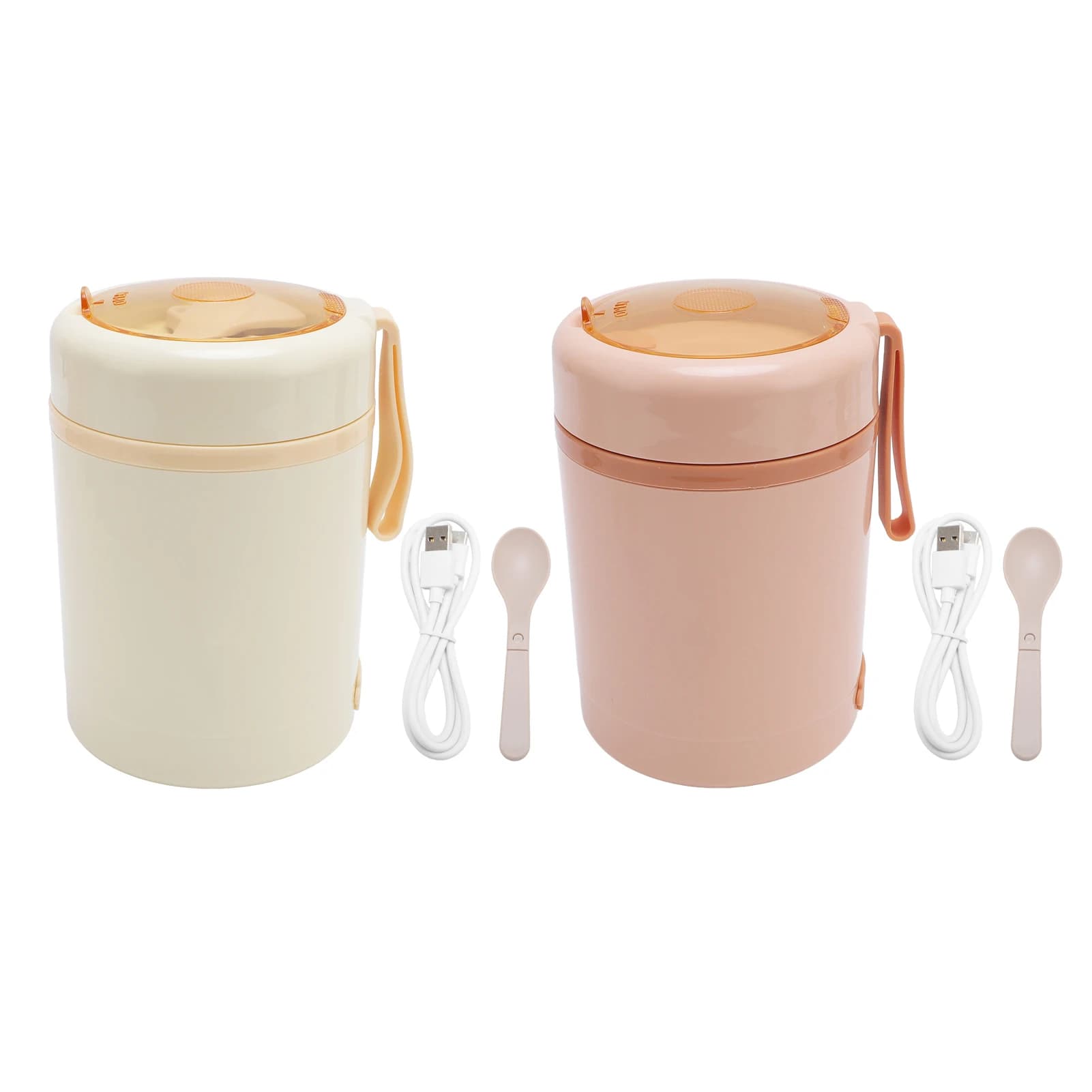 Electric Lunch Box Food Warmer 60°C Constant Temp Leakproof 600ml USB Insulated Food Jar with Spoon for Office