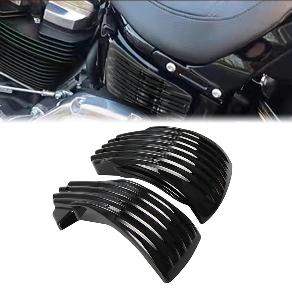 Motorcycle Striped Battery Side Damper Covers for Harley Softail M8 Breakout Street Bob 2018 2020