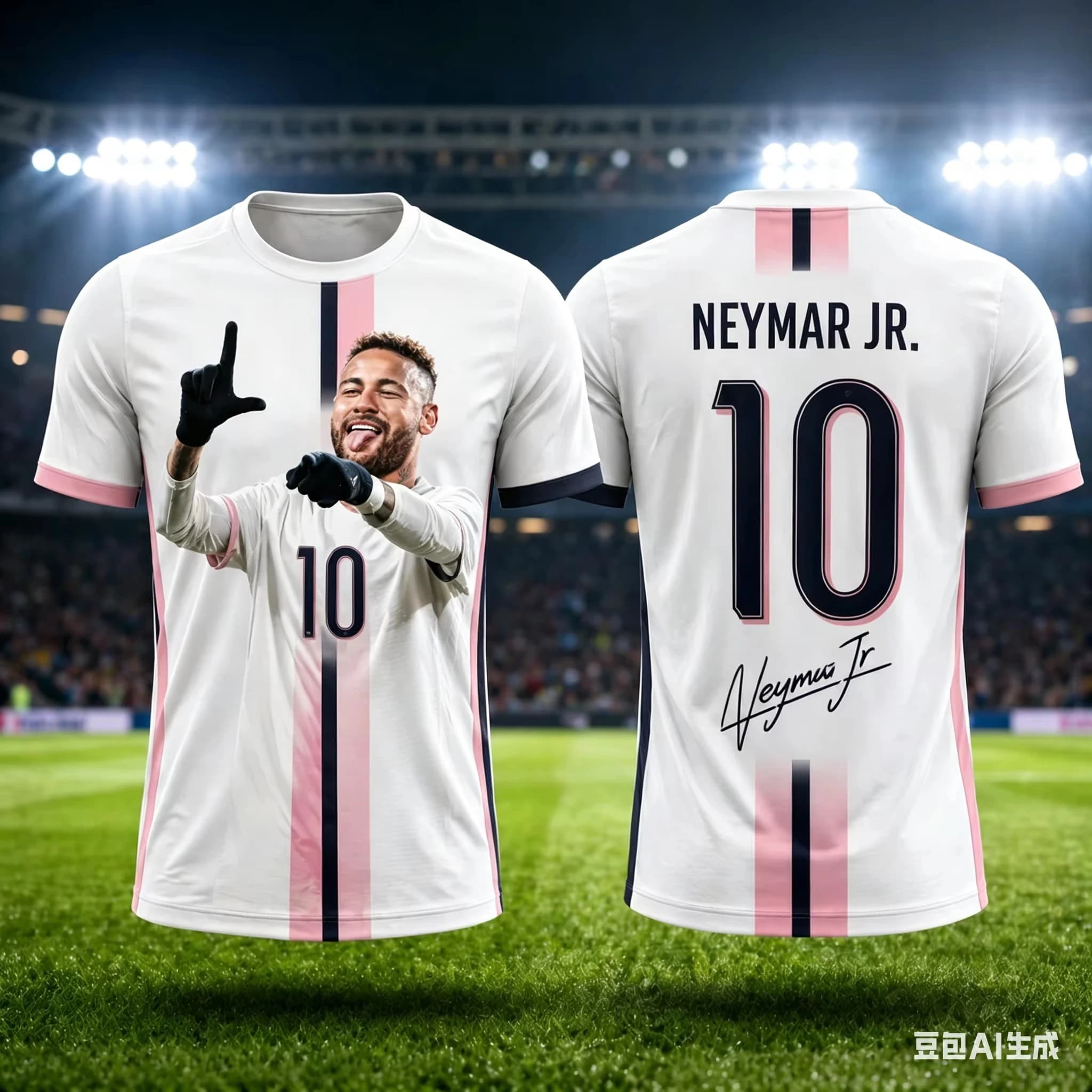 Limited Edition Family Sports Children's Football T-shirt, Featuring A 3D Neymar Design, Suitable for Summer Outdoor Activities.