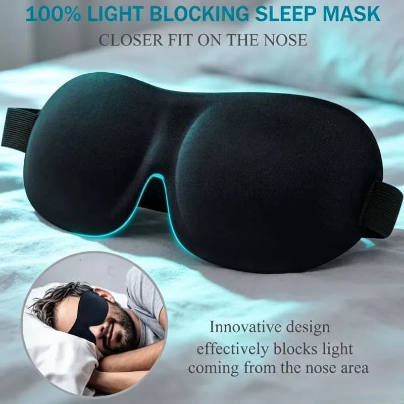 3D Sleep Mask Blindfold 2pcs Sleeping Aid Soft Memory Foam Eye Mask for Sleeping Travel Light Eye Cover Lightweight Style