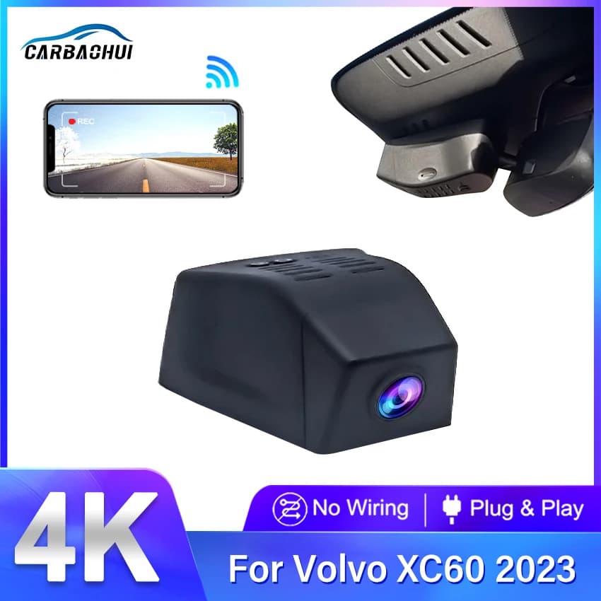 4K HD 2160P Nuovo Plug and Play WIFi Car DVR Videoregistratore Doppia Lente Dashcam Per Volvo XC60 S90 2022 2023 2024 Con Controllo APP