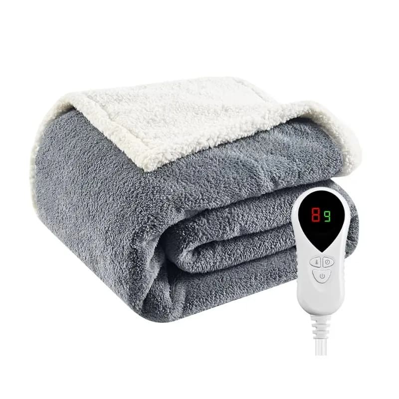 Coperta elettrica in pile super accogliente OEM Stagione invernale lavabile con protezione da surriscaldamento Filo riscaldante per uso domestico