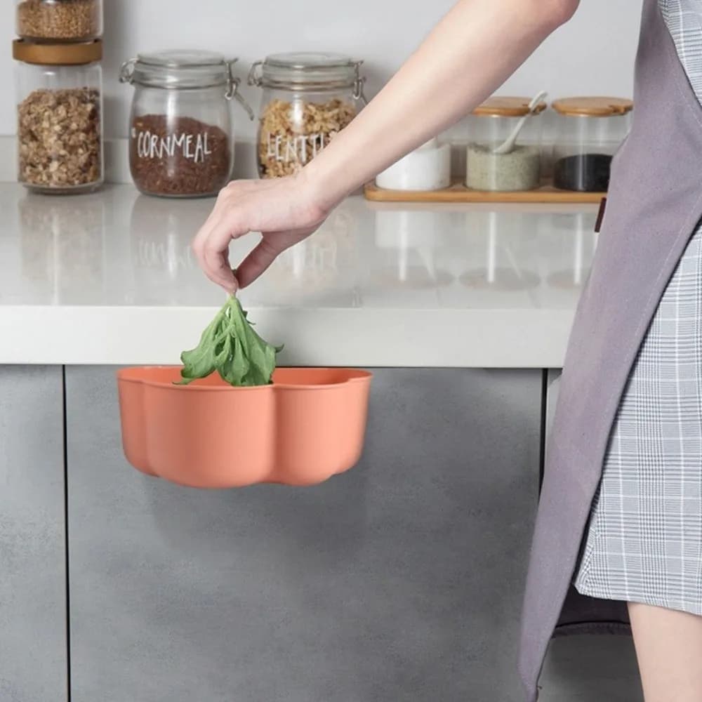 Cloud Shape Kitchen Hanging Trash Can Space Saving Large Capacity Clutter Collection Basket Plastic Waste Bin Bathroom